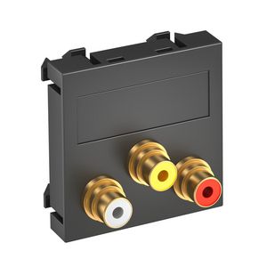 Draagplaat audio 3x kop. connect.-connect. 45x45mm 6105189