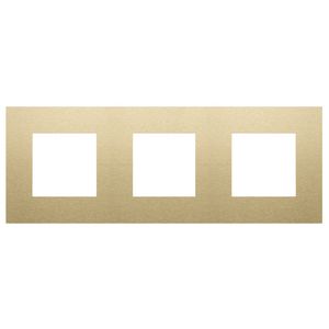 3-Voudige afdekplaat 71mm centerafst. Pure alu gold bru