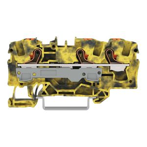 3-draads rijgklem Met drukknop 6mm² donkergrijs/geel VVE=25