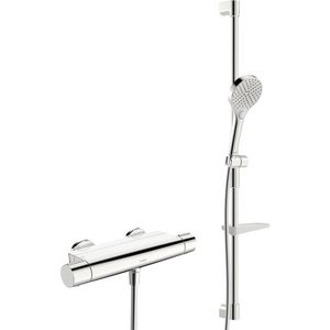 Douche kraan met douche set Thermostatisch Brass/Plasti