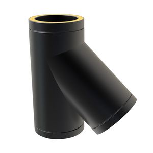 DW-KW Ø250mm T-stuk 135° mat zwart
