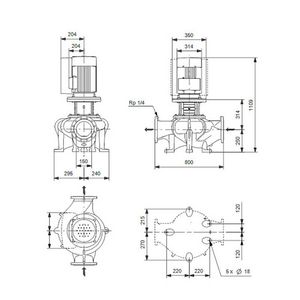 Inlinepomp TP 150-155/4-A-F-A-BQQE 400D 50HZ