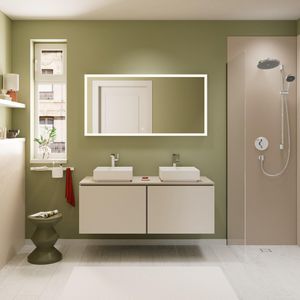 Console Xilesa E 1375/550 2 uitsparingen waskom z. kraangat SMB