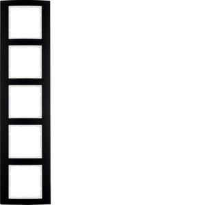 Afdekraam 5-v berker B.3 aluminium zwart/polarwit mat