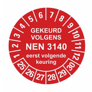 Ultra Des. Vinyl NEN-3140-ROOD-Ø25mm boek/100 stickers