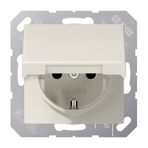 Wandcontactdoos AS-univ. wit slagv. met R/A