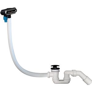 Verlengde afvoer- en overloopcombinatie afvoer wit overloop mat zwart U90959433