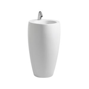 Wast. vrijstaand 530x530mm z. kraangat incl. afvoerplug lcc-wit