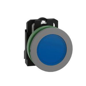 flush mounted pilot light complete 24V blue cp grey