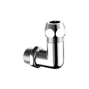 Haakse koppeling 1/2"M x 3/8" Ø10mm chroom