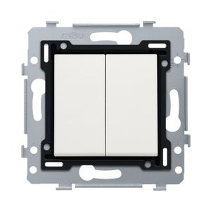 2-voudige schakelaar insteek sokkel/afw.set white