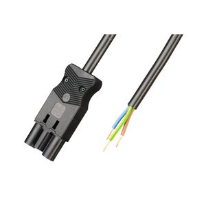 Aansluitsnoer male 3-polig 1,5mm² 150cm LV zwart Eca