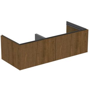 Wastafelmeubel 1200x505x370mm m. 2 Laden SC Dark Walnut Conca