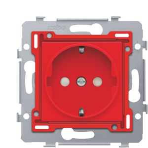 Stopcontact randaarde en besch.afsl. sokkel insteek red
