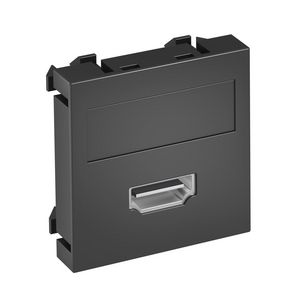 Draagplaat HDMI connector met schroefaansl. 45x45mm zwart