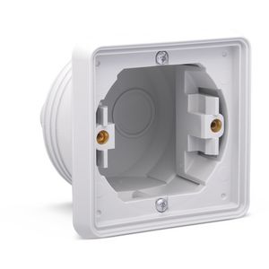 Spuitwaterdichte enkelvoudige inbouwdoos+kader 1 functie grijs