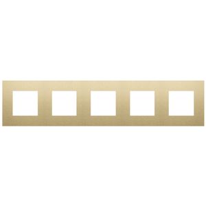 Vijfvoudige afdekplaat 71mm hoh Pure alu gold brushe