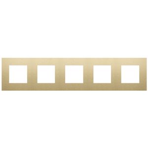 Vijfvoudige afdekplaat 71mm hoh Pure alu gold brushe