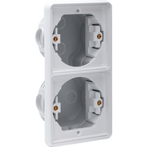 Spuitwaterdichte 2-voudige VERT inbouwdoos 2 functies grijs