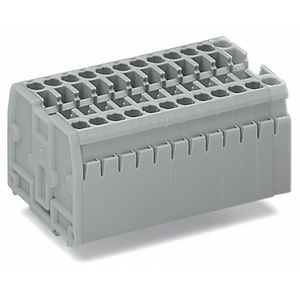 2-draads klemmenstrook z. drukknop klikvoetjes grijs VVE=100