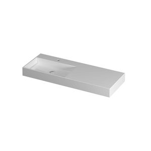 Wastafel porselein L 1 kraangat 1200x450x110 Glans wit United INK