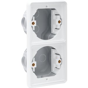 Spuitwaterdichte 2-voudige VERT inbouwdoos 2 functies wit