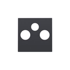 Afwerkingsset 2 enkelvoudige coaxaans. TV/FM/Satt. anthracit