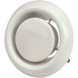 Kunststof ventilatieventiel ø125mm wit met klemveren DVLF125