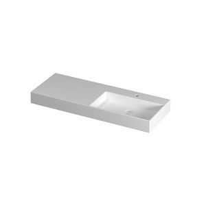Wastafel porselein R 1 kraangat 1200x450x110 Mat wit United INK