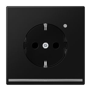 Wandcontactdoos grafiet zwart met LED & lichtsensor LS990