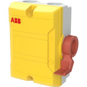 Werkschakelaar 4p 25A 7.5kW. Kunststof behuiz IP65 Rood-geel