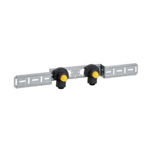 Muurplaat 2x hoh 153mm geluidiso 20x1/2"bn.dr. PUSHFIT insteek