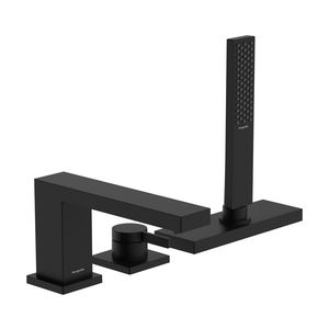 Tecturis E 3-gats badrandkraan 1-hendel met slangbox mat zwart