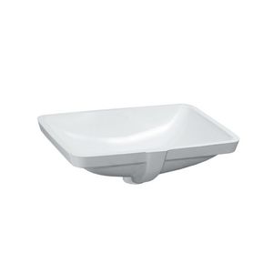 Onderbouwwastafel 490x355 z. kraangat met overloop wit