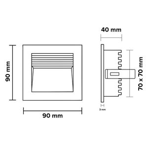 Inbouwarmatuur muur 2,3W 700mA Amber Lumiko Tilos
