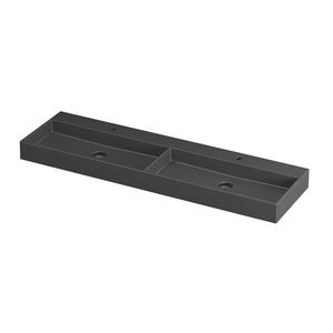 Wastafel porselein dub 2 kraangat 1600x450x110 Mat zwart United INK