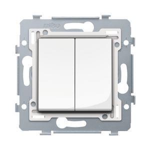 2-voudige schakelaar insteek sokkel/afw.set hoogglans wit