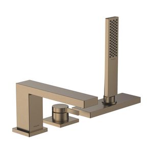 Tecturis E 3-gats badrandkraan 1-hendel met slangbox Brushed Bronze