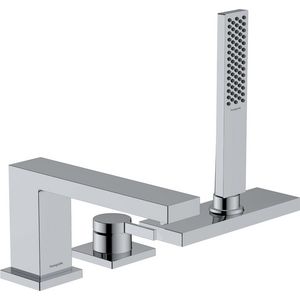 Tecturis E 3-gats badrandkraan 1-hendel met slangbox chroom