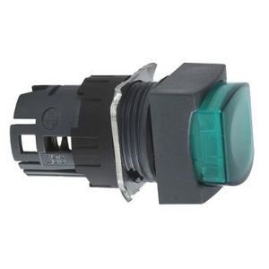 Kop voor verlichte vierkante drukknop Ø16mm Groen