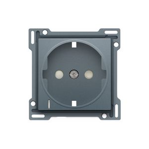 Afwerkingsset stopcontact randaarde besch/spanning blue grey