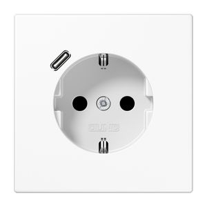 Wandcontactdoos m.lader a.wit v.USB type C LS990