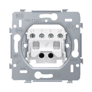 Sokkel 2polige schakelaar/controlesch.10AX/250Vac schroef