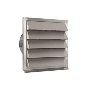 RVS buitenrooster Eco+ vaste lamellen+terugslagkl Ø180mm