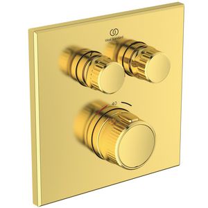 navigo douchetherm 2 functies vierkant opb.deel brushed gold (mat goudkleurig) A730