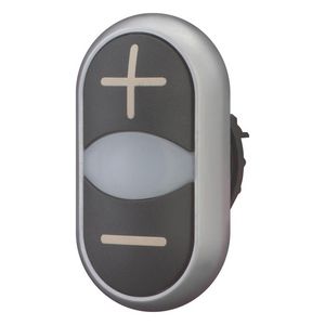 Dubb.drukknop+sign.lamp zwart+/wit/zwart 218145 VVE=5