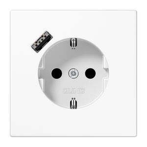 Wandcontactdoos m.lader a.wit v.USB type A LS990
