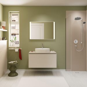 Console Xilesa E 980/550 met uitsparing midden waskom z. kraangat SMB