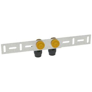 Radiatoraansluiting hoh 50mm 2x 1/2"bn.dr. op montageplaat 16x1/2"bn.dr. PUSHFIT