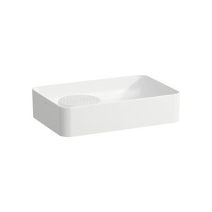 Waskom 550x360mm z. kraangat met overloop gedeelte lcc-wit